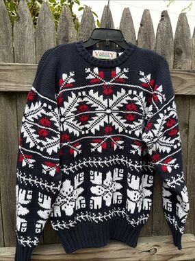 Varsity by Savile Row vintage medium cotton winter sweater!